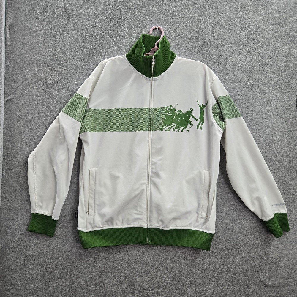 VINTAGE Sean John Men Jacket L White‎ Track Colorblock Soccer Players READ